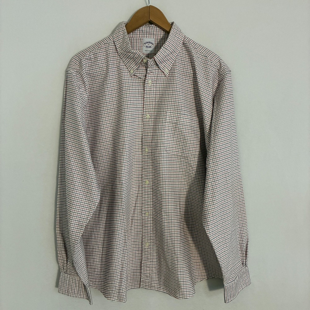 Brooks Brothers Shirt Men's XL Check Long Sleeve Button Down Business Party